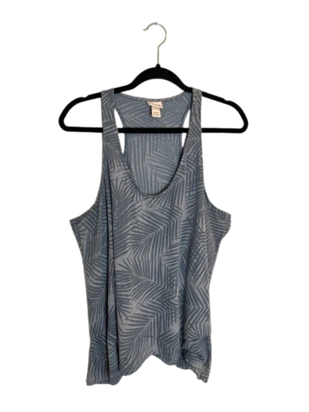 Mossimo Supply Co Women's Loose Fit Tropical Racerback Tank Top Gray Size XL